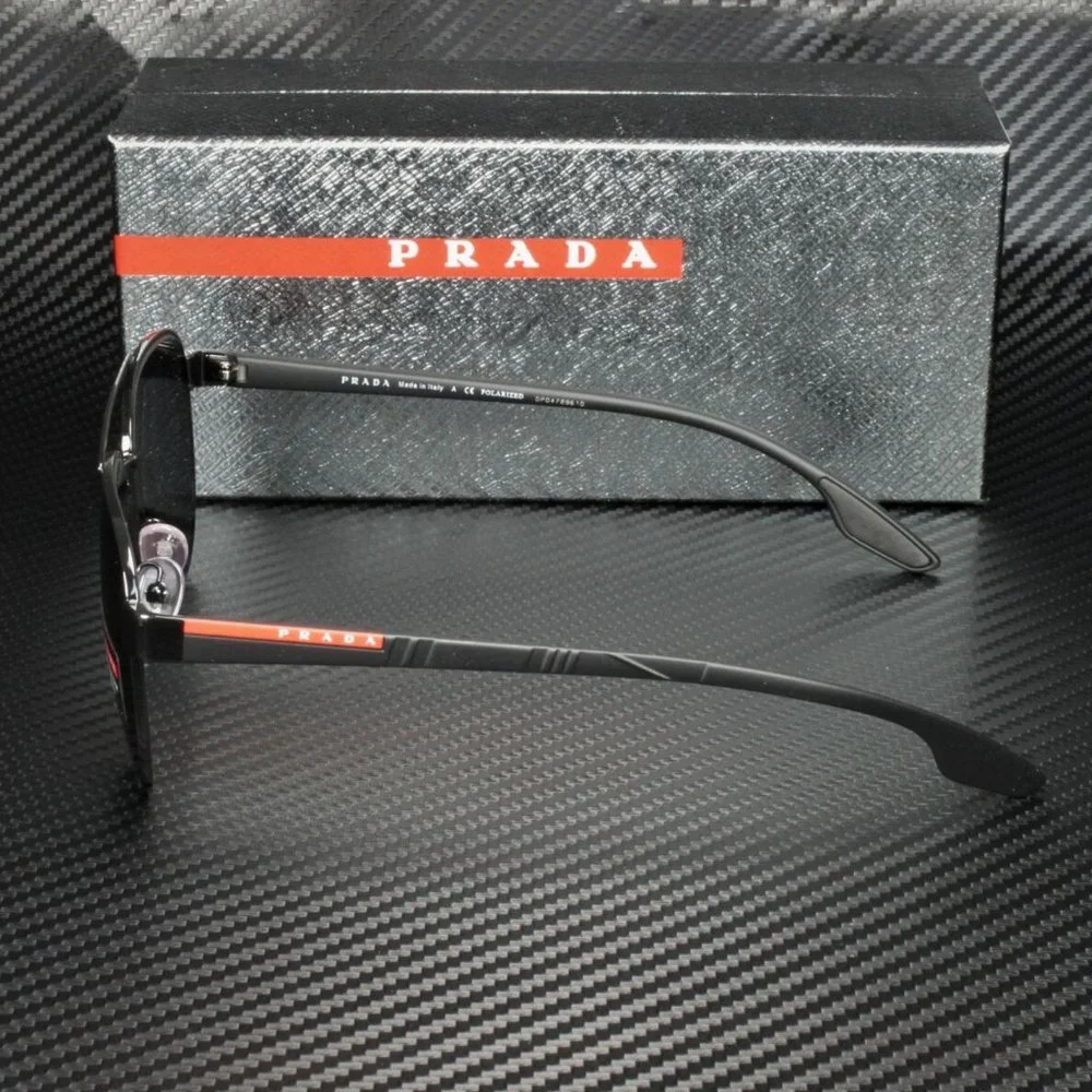 Prada Men's Black and Grey Polarized Sunglasses!